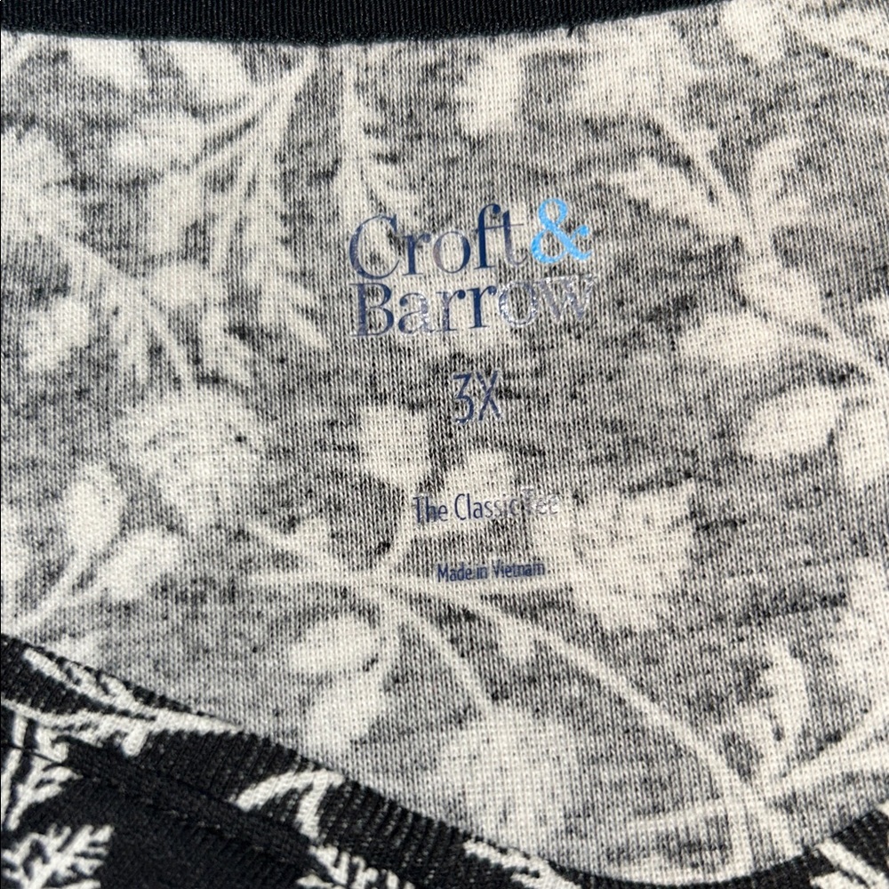 Croft & Barrow 3X The Classic Long Sleeve Crewneck Cotton Leaf Pattern Tee - Picture 12 of 16